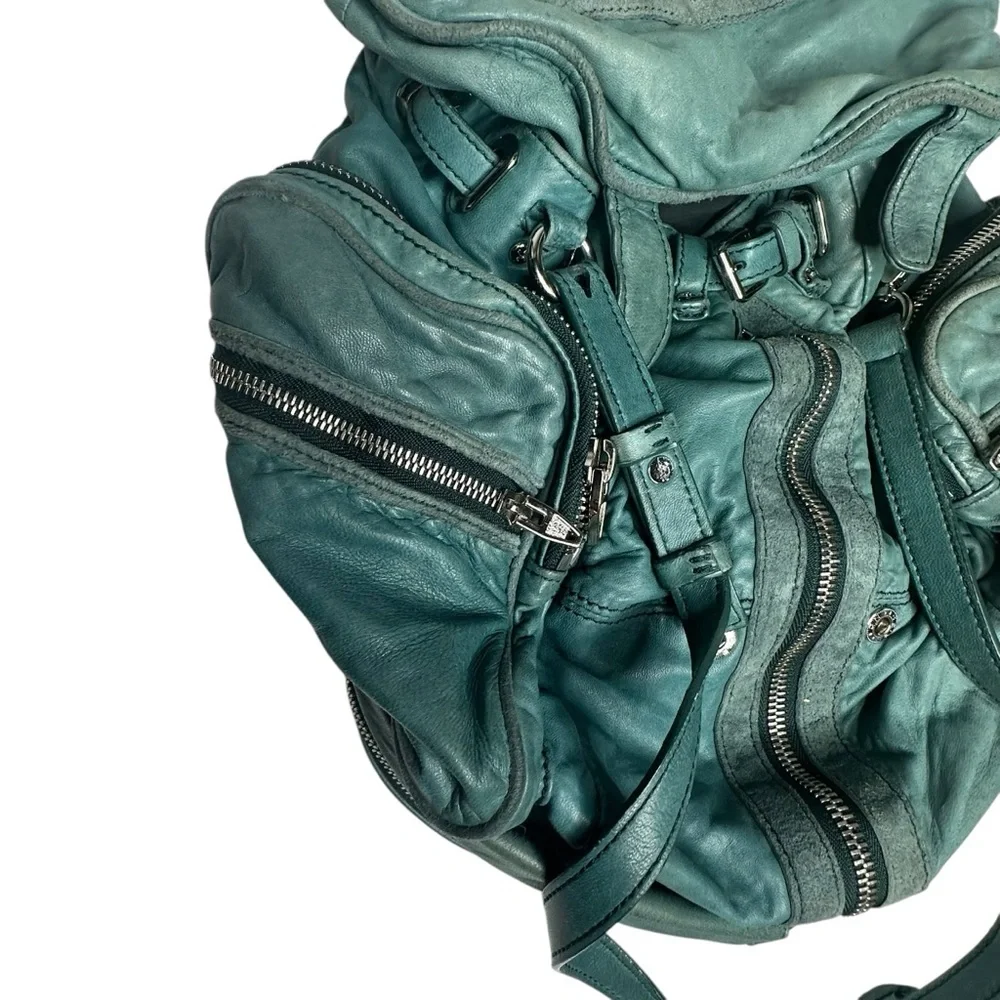 Alexander Wang Supple Lambskin Marti Convertible Moto Backpack Bag turquoise